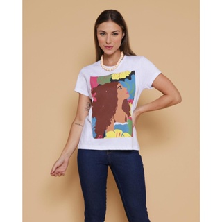 Camiseta Feminina Pequena Sereia Disney Branca