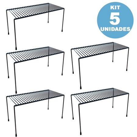 Kit 5 Organizadores de Armário Médio Cozinha Aramado
