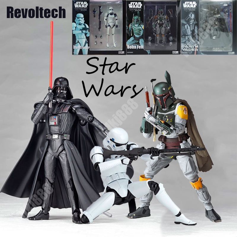 Revoltech Star Wars Darth Vader Boba Fett Clone Articulado Ação Figura Modelo Bonecos