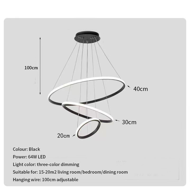 (3 cores em 1 luz) Luminária De Teto Led Decoracao Minimalista Moderna