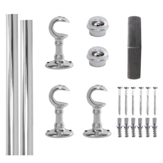 Varao Cortina Simples PADRAO 2 Metros Cromado ALUMINIO 19MM QUARTO SALA COZINHA prata cinza prateado Forte Resistente Firme