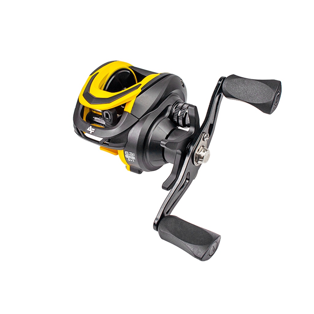 Carretilha Pesca Esportiva Albatroz S22 Amarela 6 Rolamentos 6.3:1