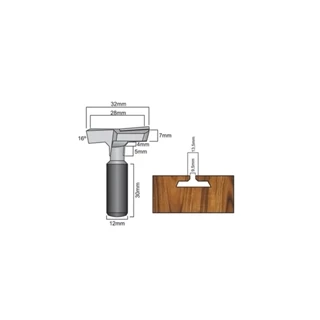 Fresa Canaletada 28/32mm 18L2832.06 Radix
