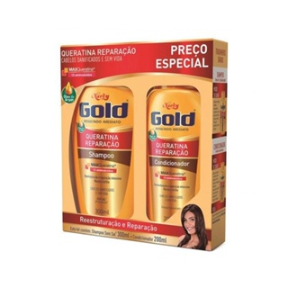 Kit Shampoo + Condicionador Niely Gold Queratina Reparação