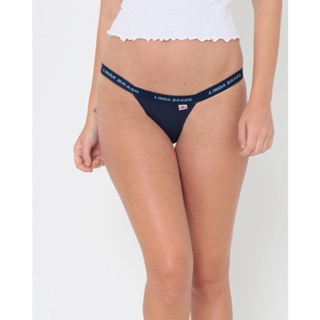Calcinha String Estampa Frase Azul Marinho