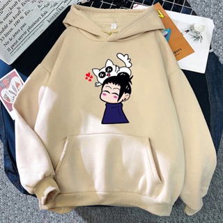 Menina anime dos desenhos animados personalidade dark hip hop japonês  harajuku topos solto casual inverno hoodie