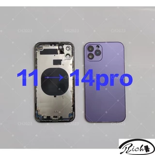 Brilhante Para iPhone 11 Carcaça Como 14 Pro , 13pro Conversão De Concha Traseira 11 Diy 14Pro Substituição De Chassi