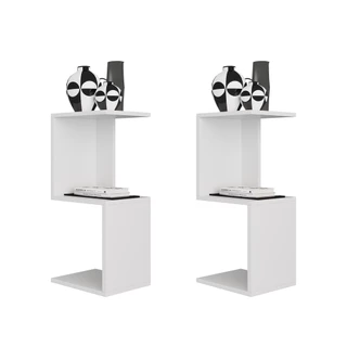 Kit 2 Mesas de Cabeceira Nicho Quarto Cama Decoração Zurique Branco