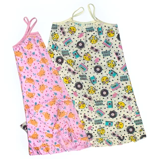 Kit 2 Vestido De Dormir Doll Camisola Infantil Malha Menina Sem Manga