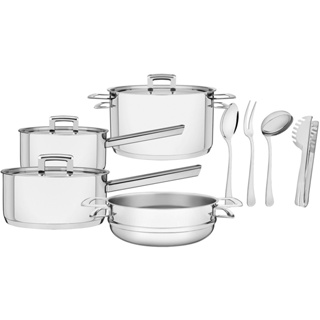 Jogo de Panelas Tramontina Inox C/ Utensílios Brava 4 Peças