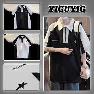 Camisa Pólo Para Homem vintage Japonesa Estilo Harajuku Botões De Manga Curta Simples De Tamanho Exagerado Unisex Fashion Feminina