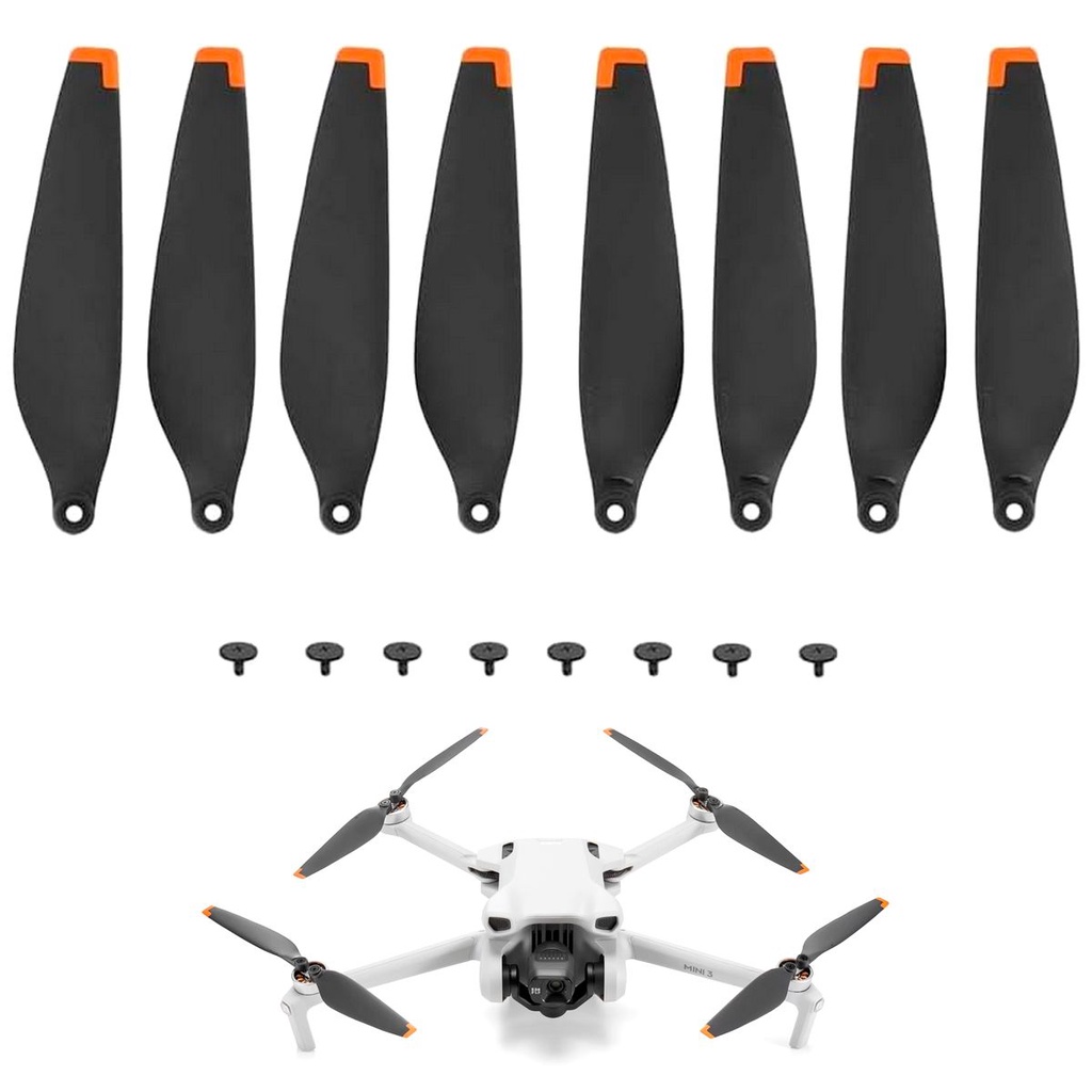 2 Pares Hélices de Reposição para Drone DJI Mini 3 - Laranja