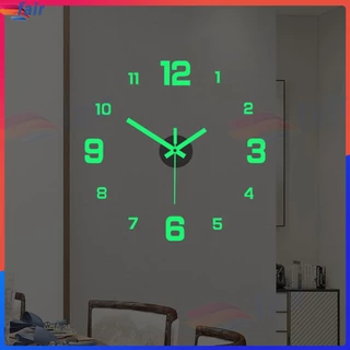 Relógio De Parede Digital Luminoso Simples Mudo Europeu Decoração Lâmpada Estudo De Bricolage Sala De Estar Sem Furo