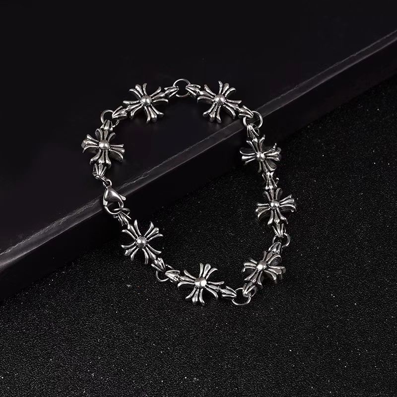 xiangbao Retro Personalidade Cruz Casal Moda Tendência Mesmo Estilo Pulseira Hip Hop