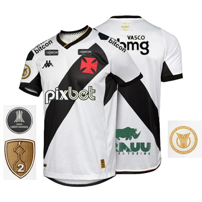 23/24 Fora Kit Patrocinador Camis Vasco DGM Faixa Camisa Alta Qualidade