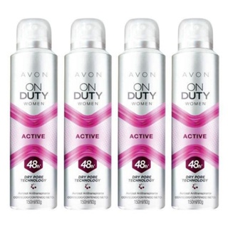 Kit 4 Und. Aerossol On Duty Women Active 150 ml - Avon