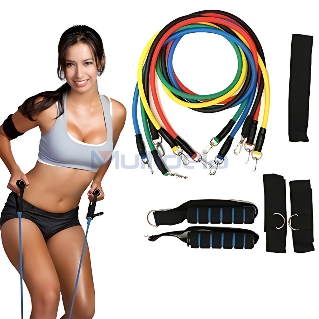 Kit Elástico Para Treino Exercícios Malhar Musculação Casa