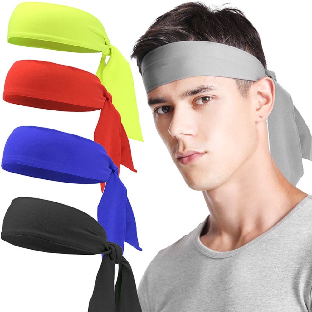 Head Tie & Sports Stretch Headband Tennis Bandana Homens , Mulheres Sweatband Athletic Hair Band Tênis De Corrida De Basquetebol Sweat Wicking Wrap