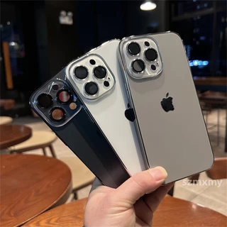 High Qualidade AG Caixa De Proteção Da Lente De Vidro Cristalino Fosco Titânio Cinza PC Para IPhone 15 14 13 12 11 Pro Max 15Plus Nano Radiação Tampa Traseira Revestida