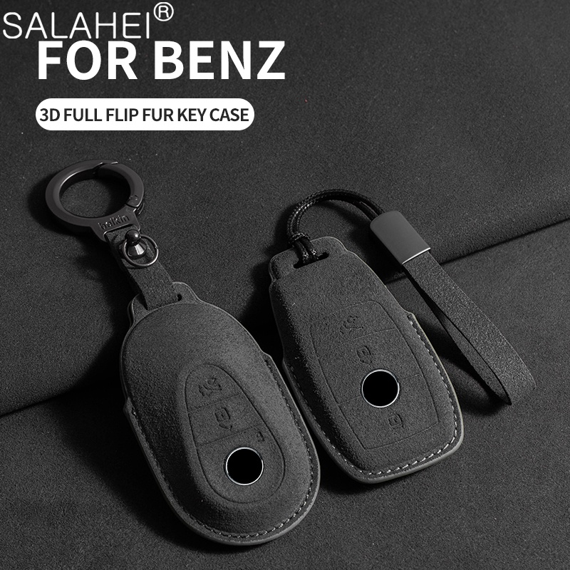 XMSCN TPU Key Cover, Key Cover Suitable for Mercedes Benz A B C E G S SL CLS Class SLC CLA GLB GLC GLE GLS AMG E200 W177 W205 W213, Smart Key Case Car Remote Key Fob Case, Con portachiavi