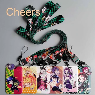 Acariciar O Anime Demon Slayer Cartoon Lanyard Neck Strap Porta-Cartões De Crédito