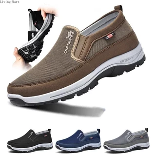 Sapatos De Meia-Idade E Idosos De Malha Respirável Confortável Para Caminhadas Passeio Homens Preguiçosos Casuais Viagem Esportiva