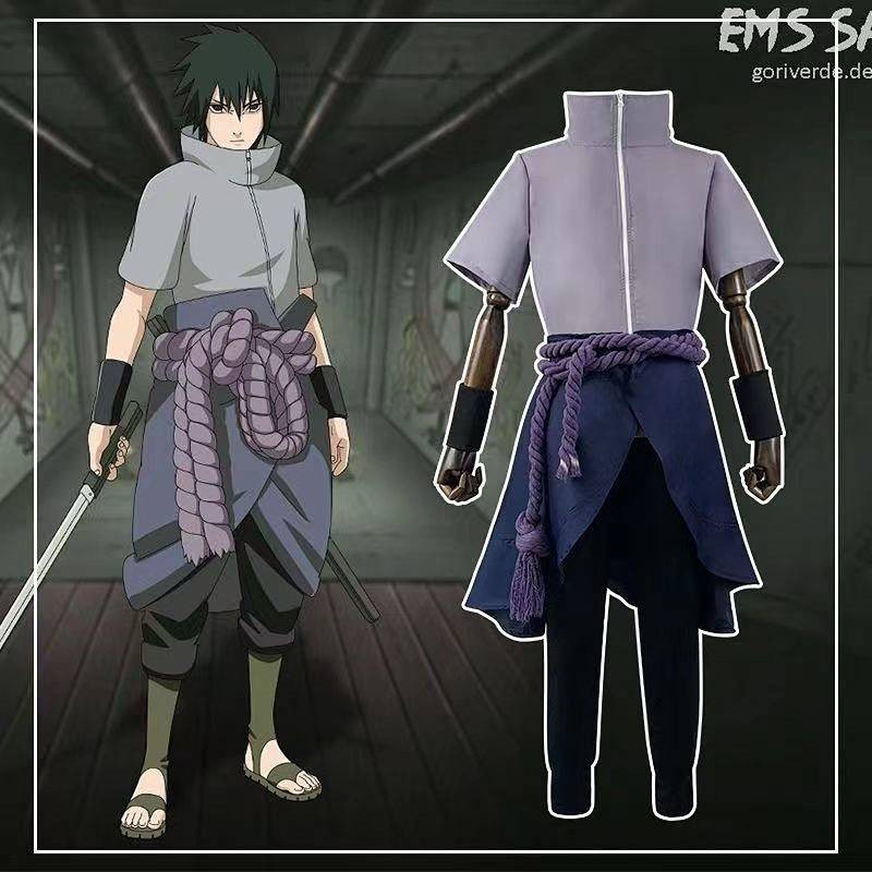 Naruto Cosplay Suit, Yizhibo Sasuke Cos Suit, Full Set of Role-Playing Anime Secondary Yuan mbSx