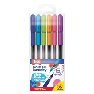 Caneta Gel TRIS INKFINIT - Cartela 6 unidades sortidas