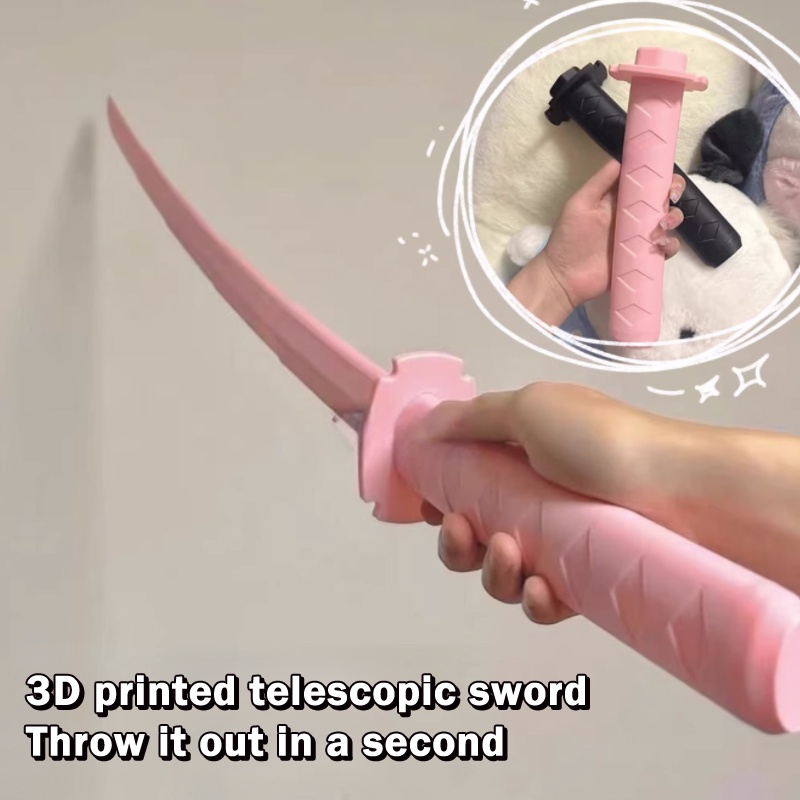 3D Retractable Samurai Sword Toy Espada para redução do estresse Kids Toys Fun