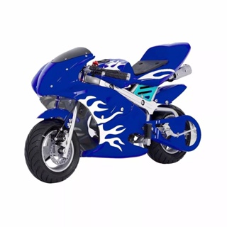 Mini Moto Infantil Gasolina 2 Tempos 49cc Pocket Speed Cor Azul