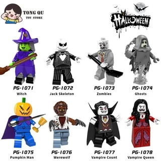 Minifiguras de Halloween Vampiro Vampiro Werewolf Building Block Toy mini Modelo Brinquedo Infantil