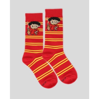 Meia Feminina Cano Longo Estampa Harry Potter Grifinória Warner 33 A 40