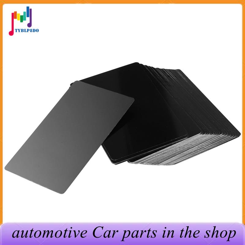 100 PCS Black Aluminum Alloy Card Gravação De Cartão De Alumínio Preto Visita Em Metal Branco 0,2mm De Espessura