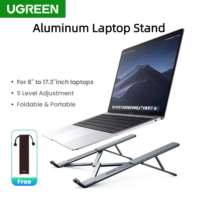 Suporte Para Notebook Portátil UGREEN Macbook Air Pro Dobrável Vertical De 5 Níveis Ajuste Do Telefone De Mesa Em Liga De Alumínio