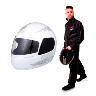 Capacete Moto Branco Fechado Pro Tork Liberty Four Viseira Transparente + Capa de chuva PVC Pioneira