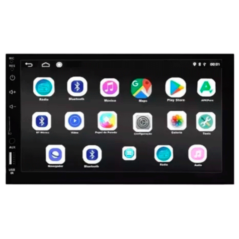 Central Multimídia K-6903 Android 9.0 Tela 7 Polegadas Wi-fi GPS