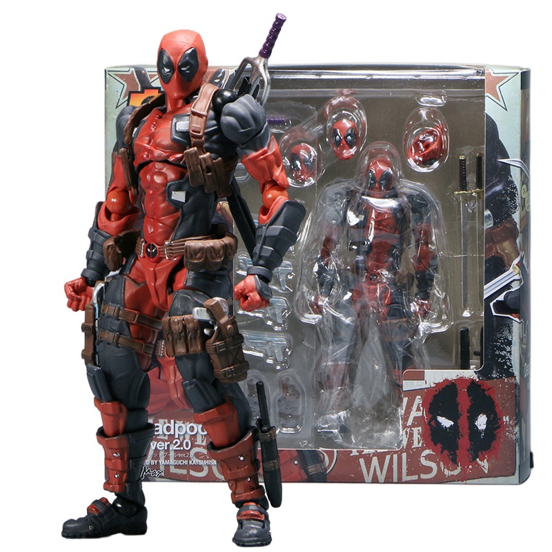 Revoltech Yamaguchi Deadpool Marvel Action Figura Lendas Modelo De Filme KAIYODO Móvel Conjunto Brinquedos Para Crianças Gift