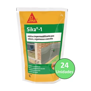 Kit 24 Aditivo Impermeabiliza Sika-1 Argamassa Concreto 1 Lt