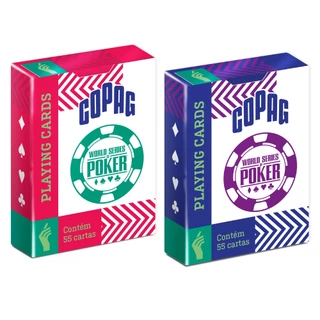 BARALHO WSOP WORLD SERIES OF POKER 55 CARTAS COPAG 100% PLÁSTICO PROFISSIONAL AMADOR NAIPE GRANDE