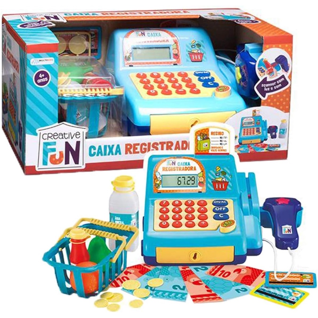 Brinquedo Caixa Registradora Completa Infantil Com 24 Acessórios Luz ...