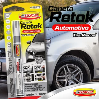 Caneta Retok Prata Tira Riscos e faz Reparos de Pinturas de Carros e Móveis Luxcar