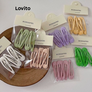 Lovito Conjunto Casual Simples De Dopamina Básica Com 5 Peças De Grampos De Cabelo Para Mulheres LFA10180