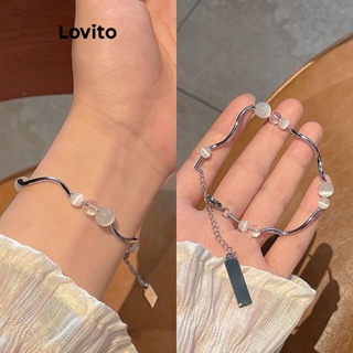 Lovito Pulseira Casual Lisa Com Miçangas Para Mulheres LFA10404