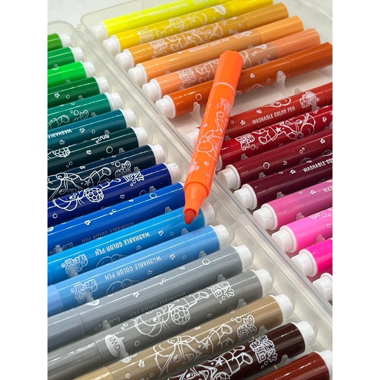 Estojo 36 canetas Aguarela lavavel p escrever colorir pintar
