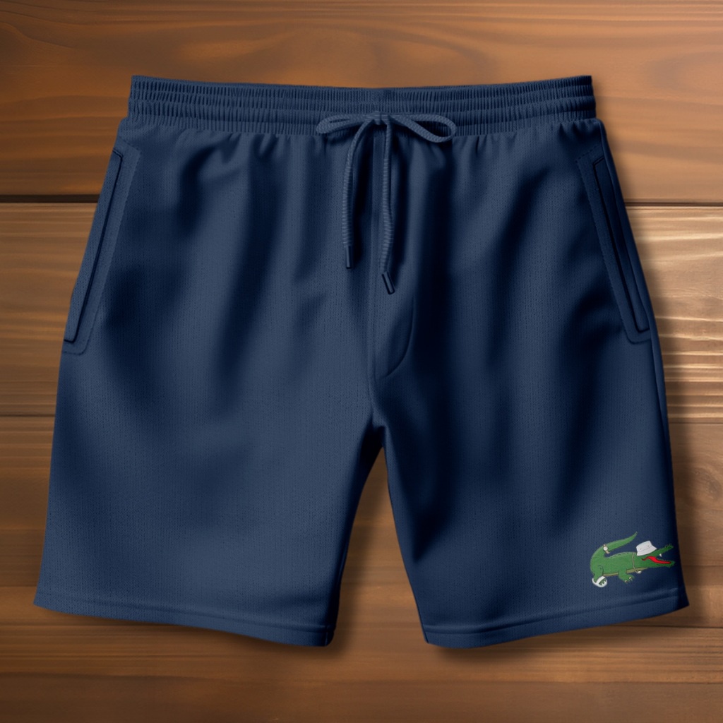 Bermuda Esportiva de Moletom Jacaré De Chapeu Com Bolso Frontal Masculino BPJ2