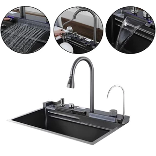 Cuba Pia Gourmet Inox Display Digital + Torneira C/ Regulagem Lavador Copos P6014