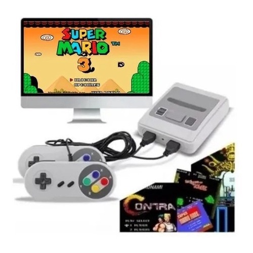 Video Game Super Nintendo mini 620 Jogos 8 Bits 2 Controles