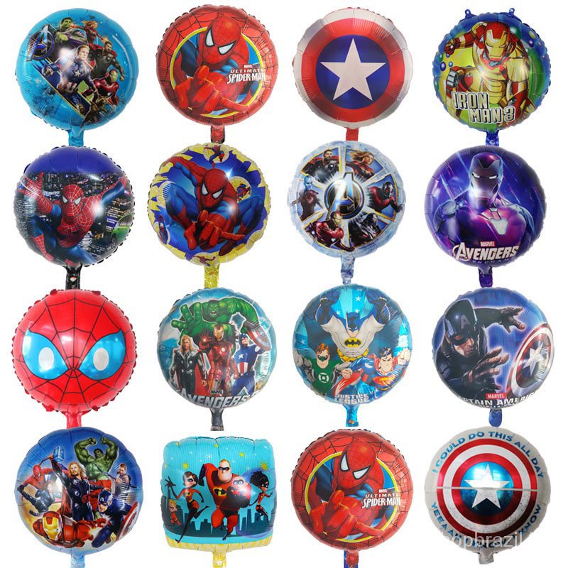 1 polegada bebê hélio balão brinquedo florete alta qualidade aniversário presente infantil Homem-Aranha MARVEL decoração chuveiro balão herói dos desenhos animados 18 festa menino U14Y