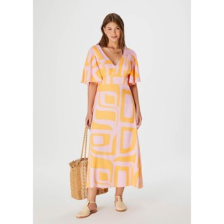 Vestido Midi Manga Godê Estampado Hering