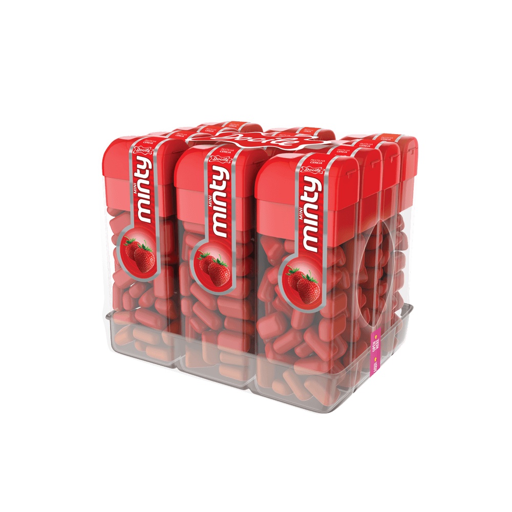 Caixa Pastilha Mindy Morango Docile 12ptX14g